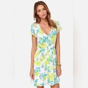 Jack by BB Dakota Blue and Green Wrap Sundress